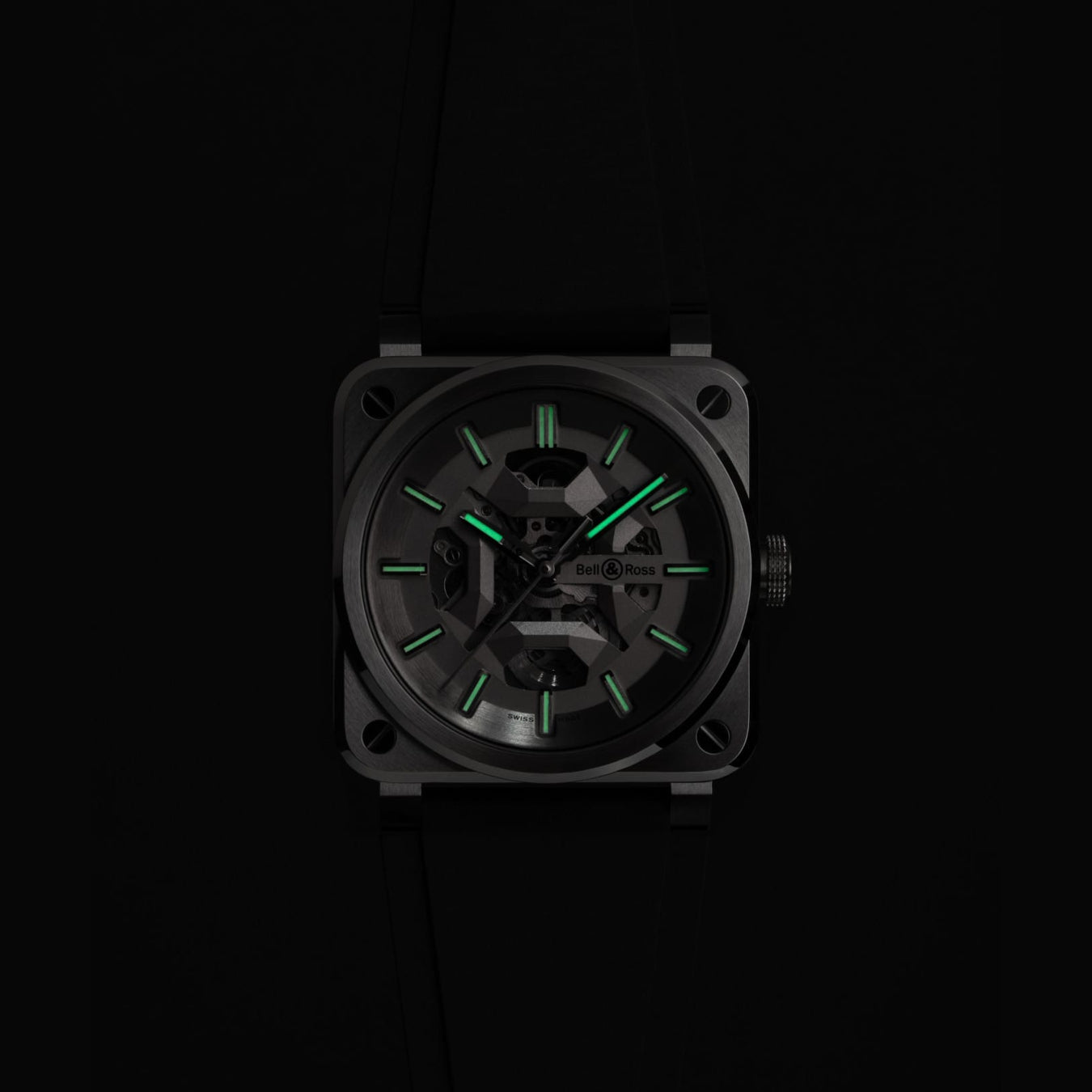 Bell & Ross BR03A-GR-SKST/SRB BR-03 Skeleton Grey Steel