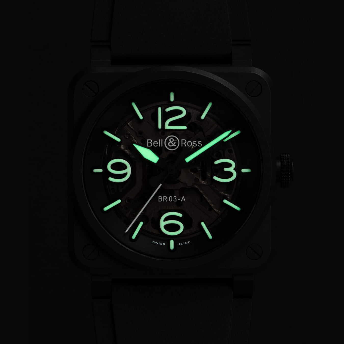 Bell & Ross BR03A-BL-SKCE/SRB BR-03 Skeleton Black Ceramic