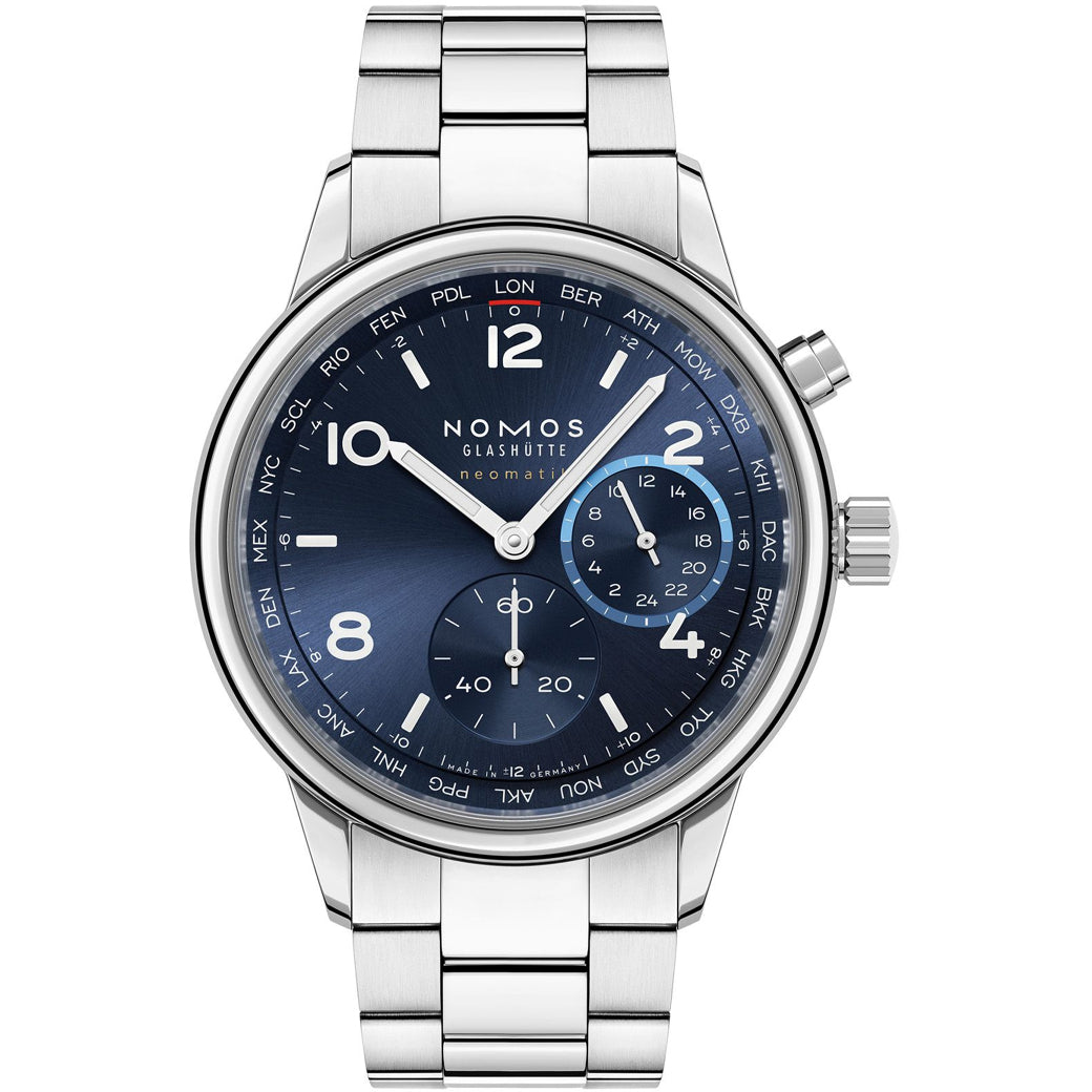 NOMOS Glashütte Club Sport Neomatik Worldtimer Blue