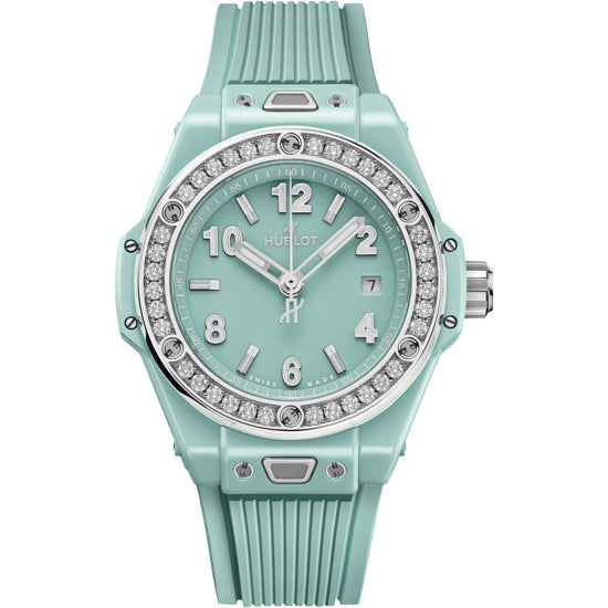 Hublot 485.GS.5271.RX.1204 Big Bang One Click Mint Green Ceramic Diamonds 33mm