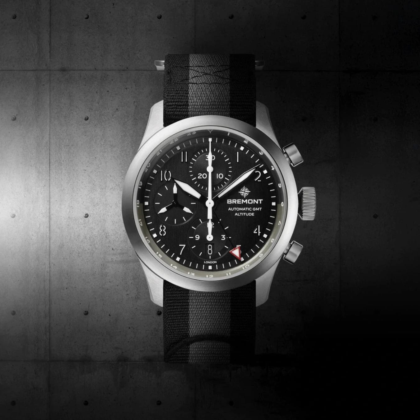 Bremont ALT42-CHR-G-SS-BK-N-S Altitude Chronograph GMT on Nato Strap