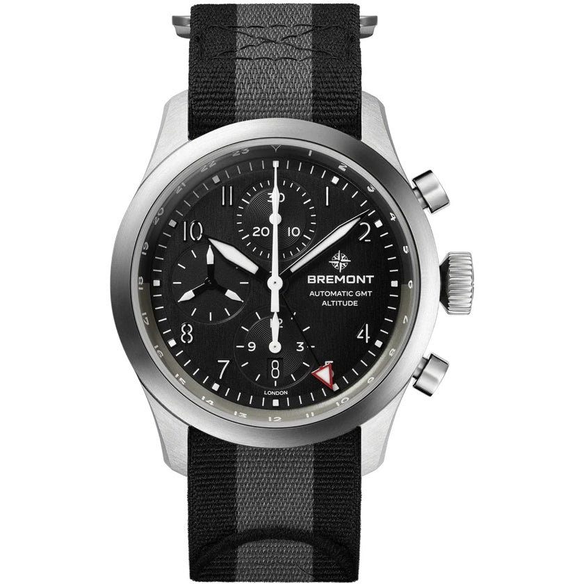 Bremont ALT42-CHR-G-SS-BK-N-S Altitude Chronograph GMT on Nato Strap