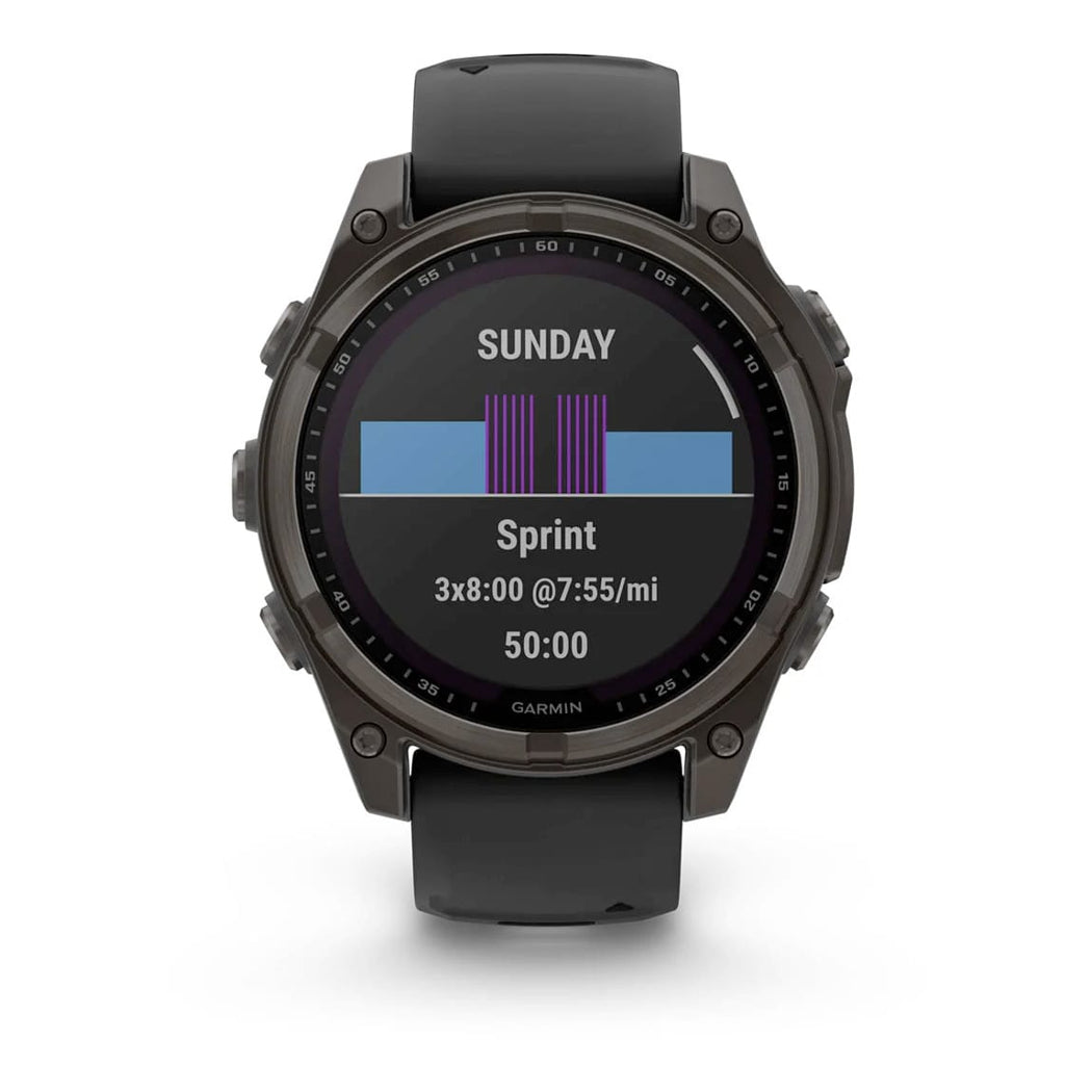 Garmin 010-02906-10 Fenix 8 47mm Solar Sapphire Carbon Gray DLC Titanium