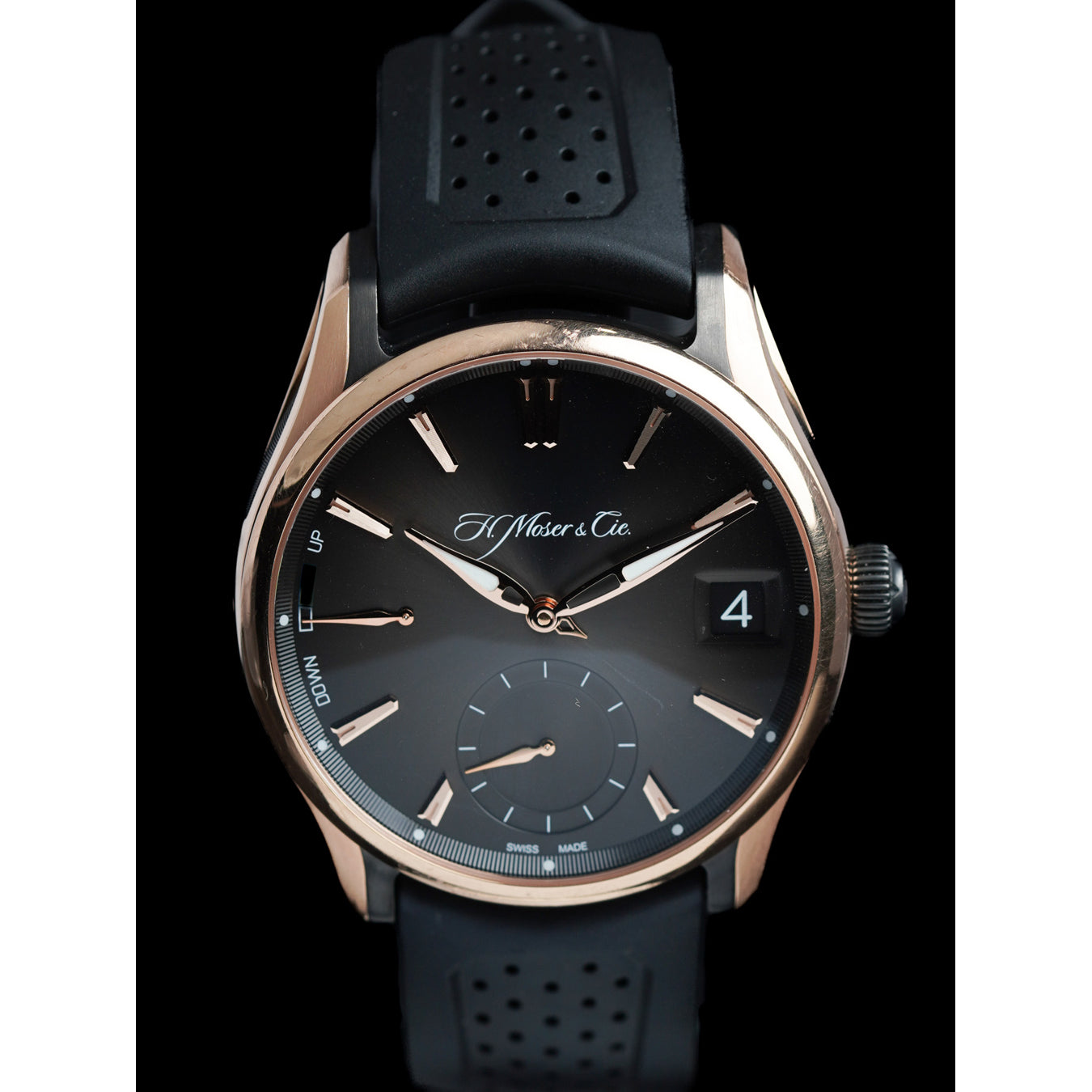 H. Moser & Cie. Pioneer Perpetual Calendar Red Gold Titanium Ardoise Fume Dial 3800-0900