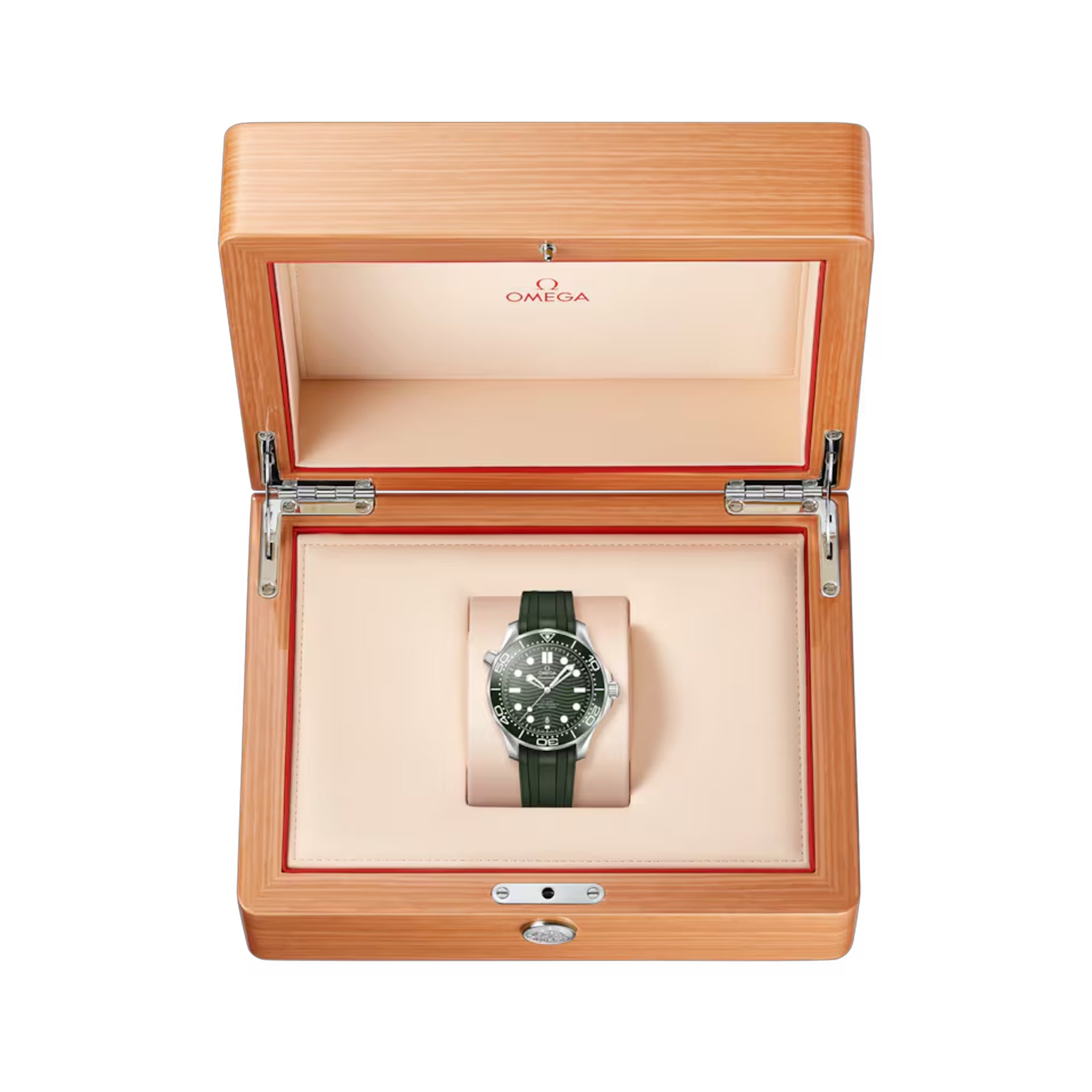 Omega Seamaster Diver 300M Green Dial on Strap 210.32.42.20.10.001