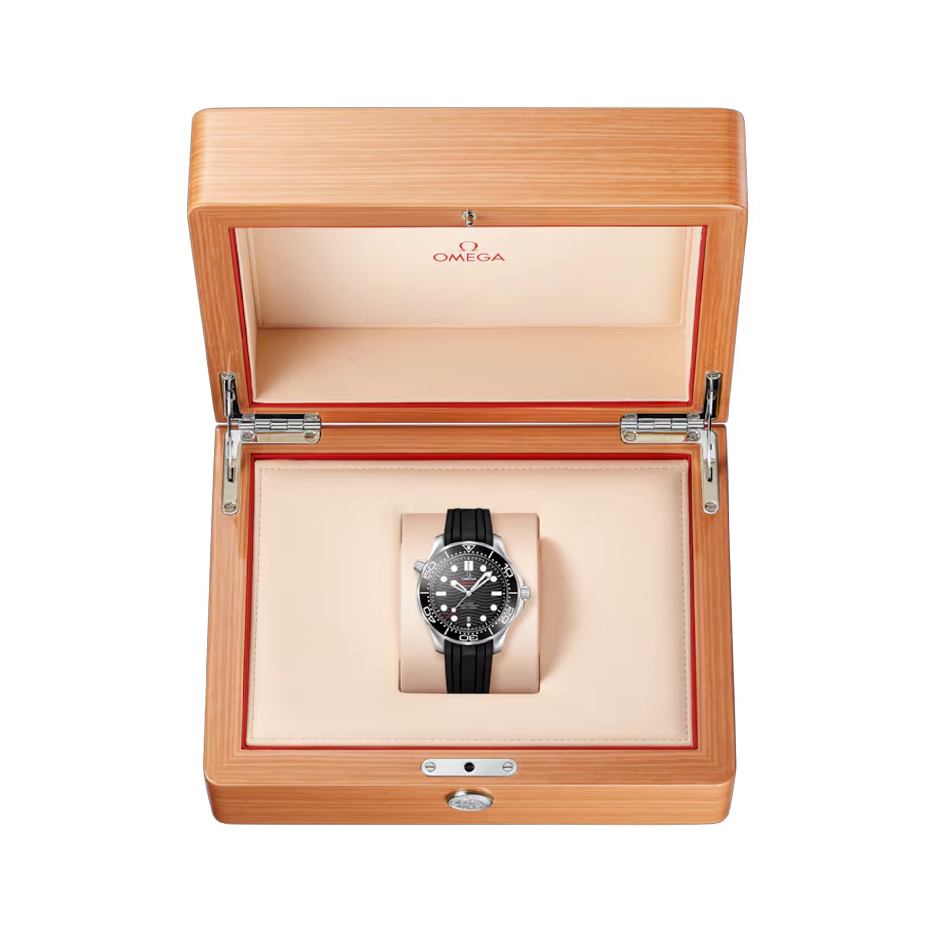 Omega Seamaster Diver 300M Co-Axial Master Chronometer Black Dial on Rubber Strap