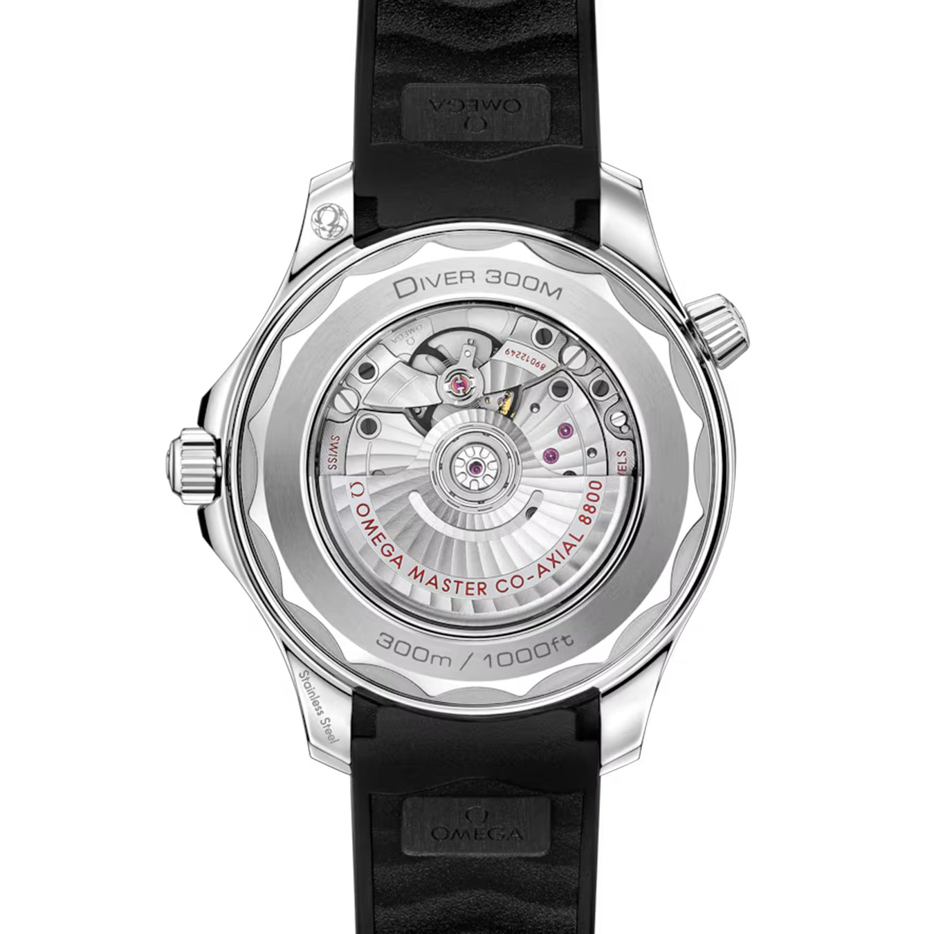 Omega Seamaster Diver 300M Co-Axial Master Chronometer Black Dial on Rubber Strap