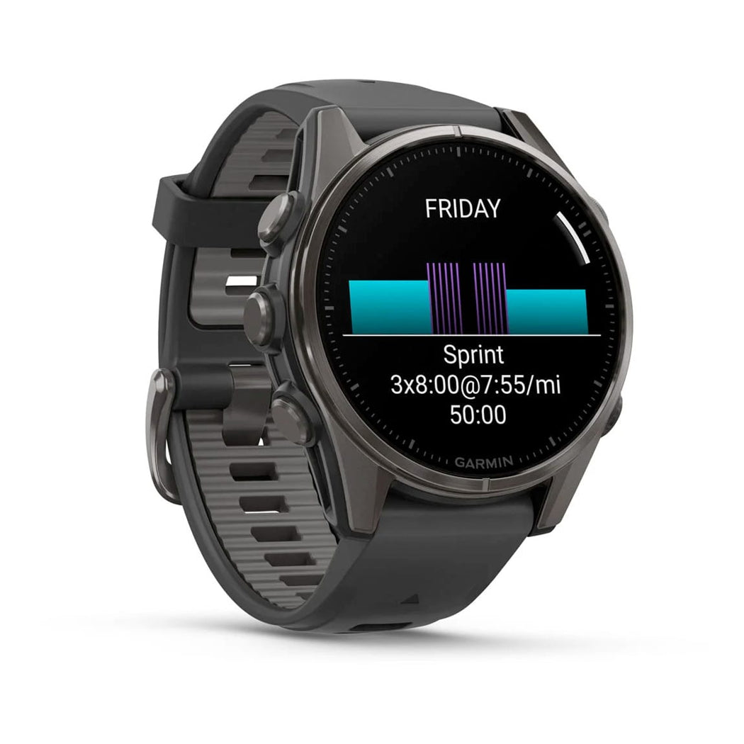 Garmin 010-02903-20 Fenix 8 43mm AMOLED Sapphire Carbon Gray DLC Titanium