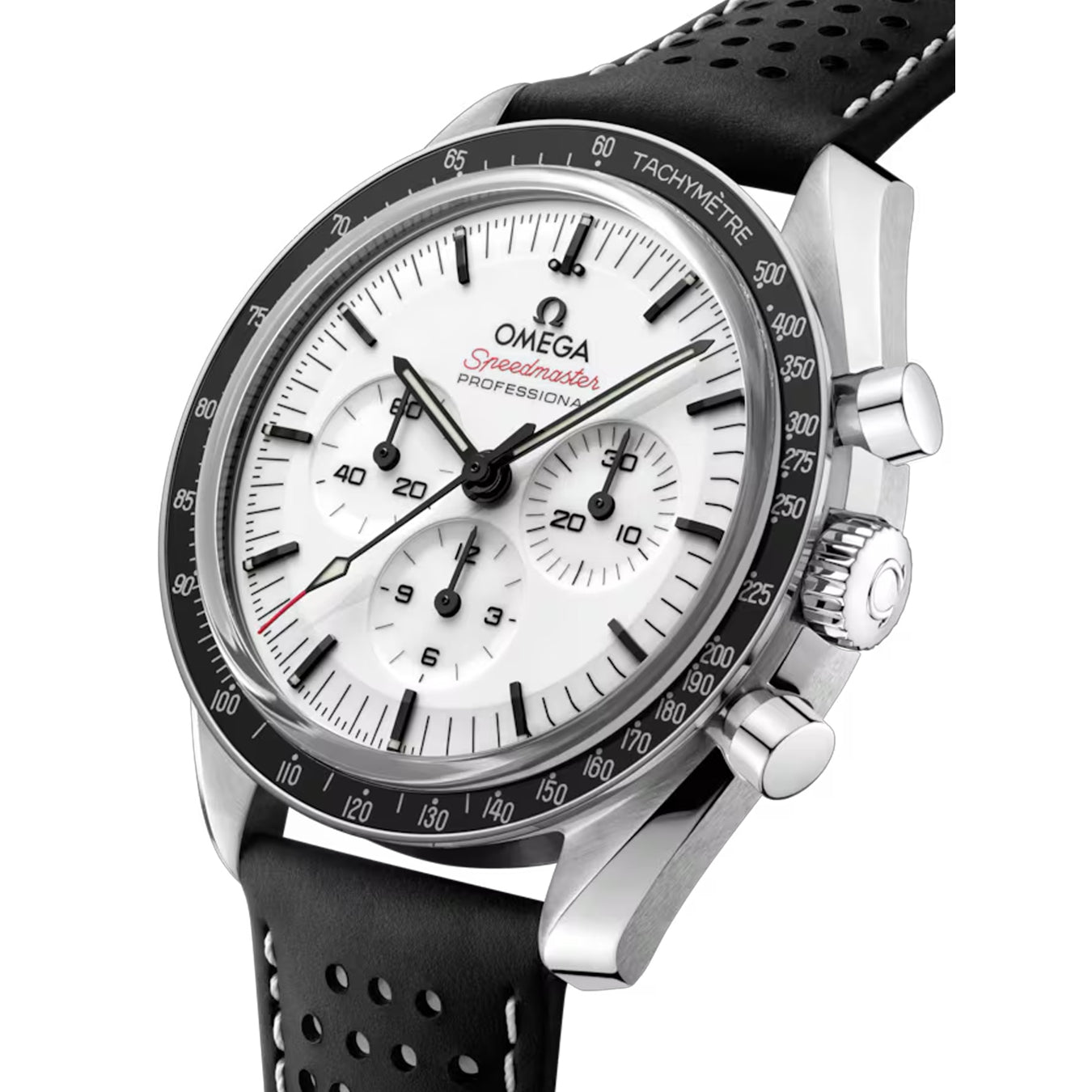 Omega Speedmaster Moonwatch Professional White Dial on Leather Strap