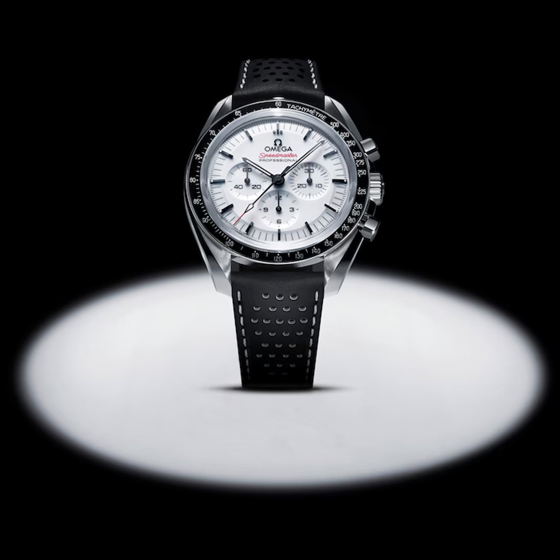 Omega Speedmaster Moonwatch Professional White Dial on Leather Strap