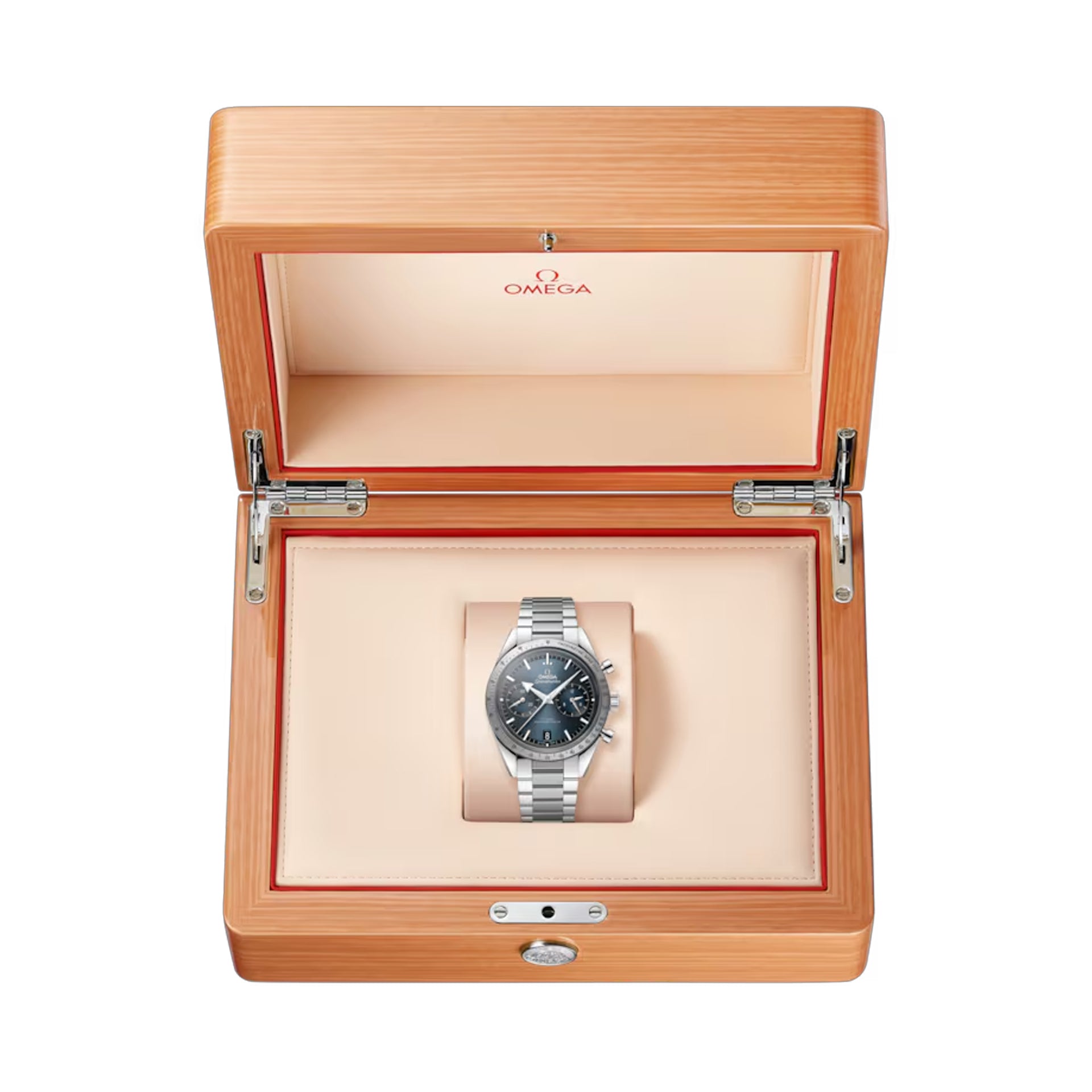 Omega Speedmaster 57 Coaxial Chronometer Chronograph Blue Dial 40.5mm on Bracelet