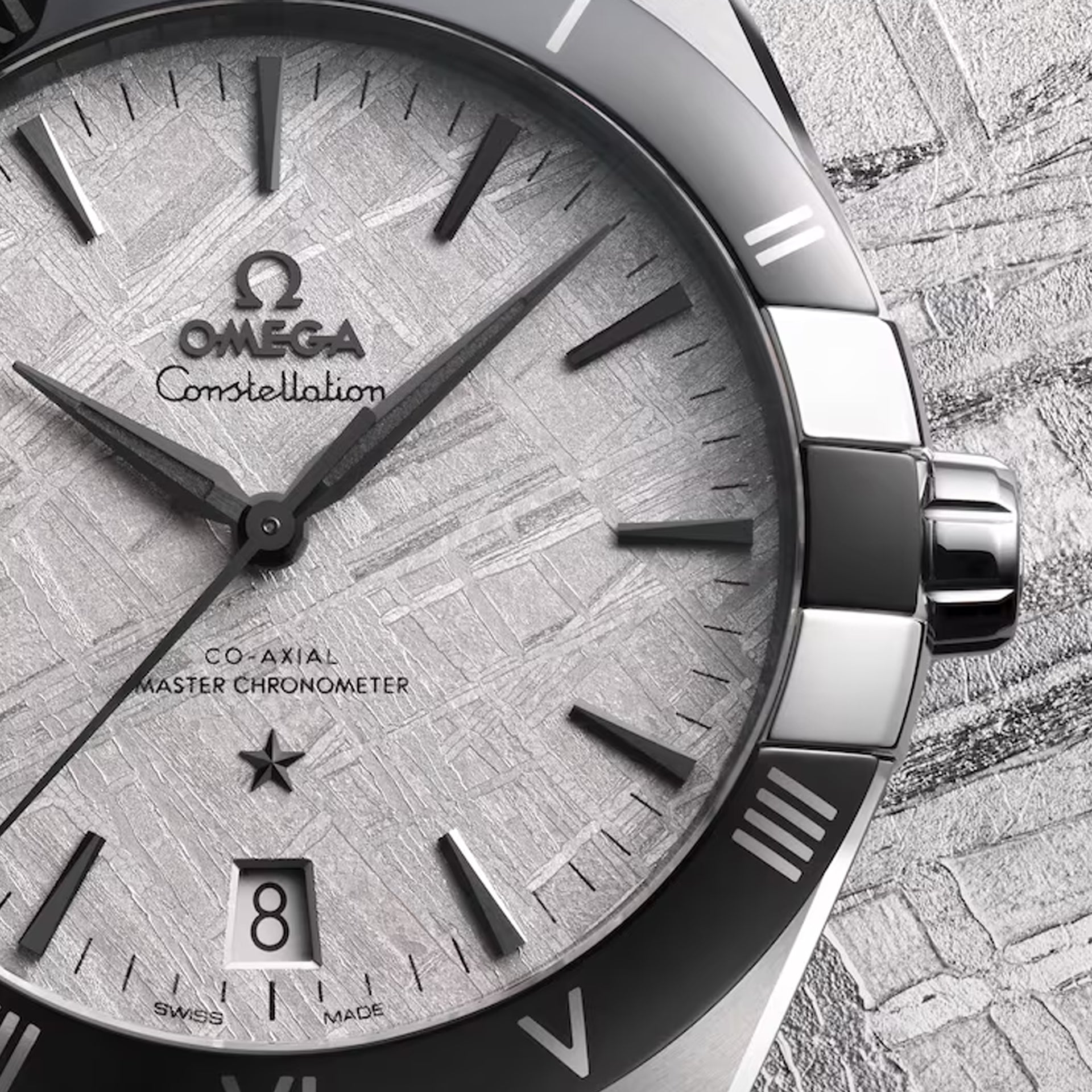 Omega 131.30.41.21.99.001 Constellation Meteorite Dial Steel on Steel 41mm