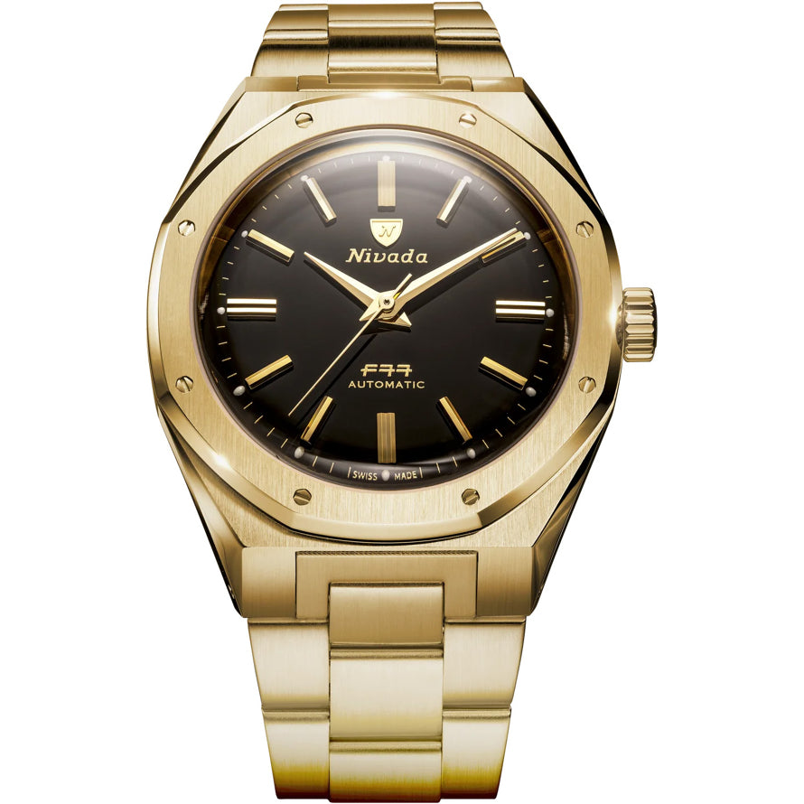Nivada Grenchen 68028A77 F77 Mark II Gold
