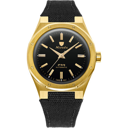 Nivada Grenchen 68028A77-BC F77 Mark II Gold On Canvas Strap