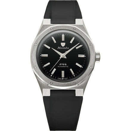 Nivada Grenchen 68035A77-DR Mark II Steel on Rubber Strap