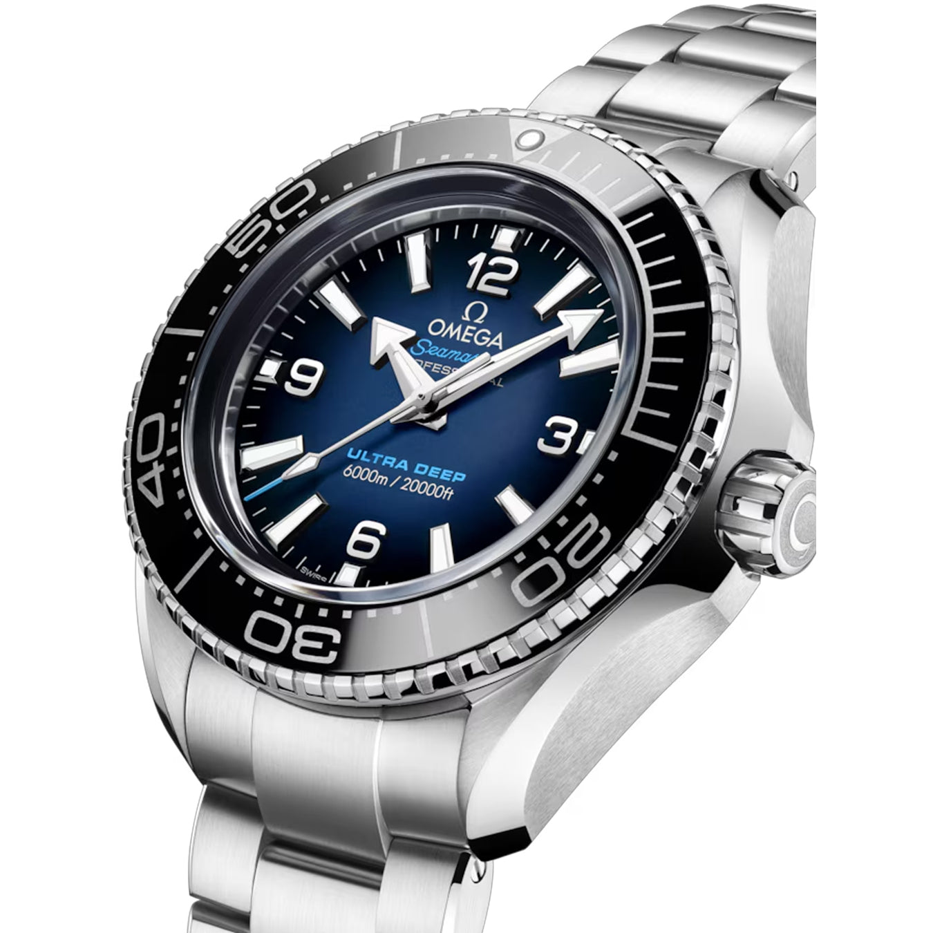 Omega Seamaster Planet Ocean 6000m Ultra Deep Blue Dial 45.5mm on Bracelet
