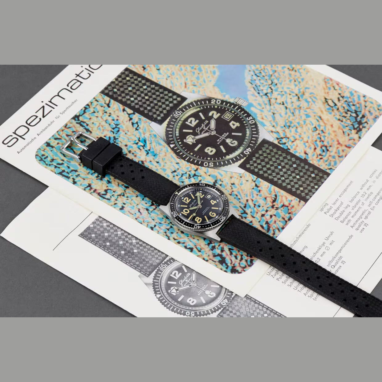 Glashütte Original 1-39-11-13-83-07 SeaQ Green on Rubber Strap