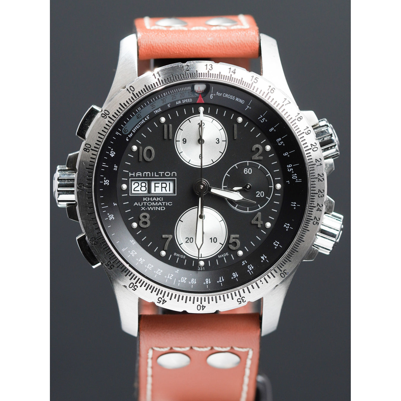 Hamilton H77616533 Khaki Aviation X-Wind Chrono 44mm Leather
