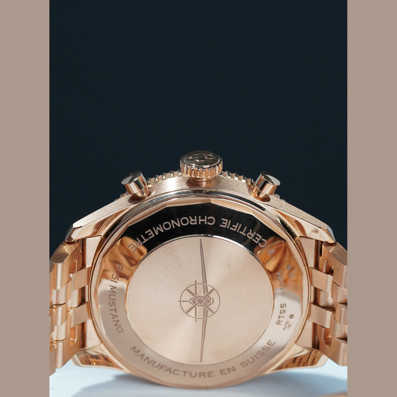 Breitling R233801A1B1R1 Classic Avi Chronograph P-51 Mustang 18K Rose Gold