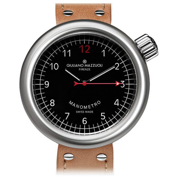 Giuliano Mazzuoli Manometro Black Brushed Stainless Steel