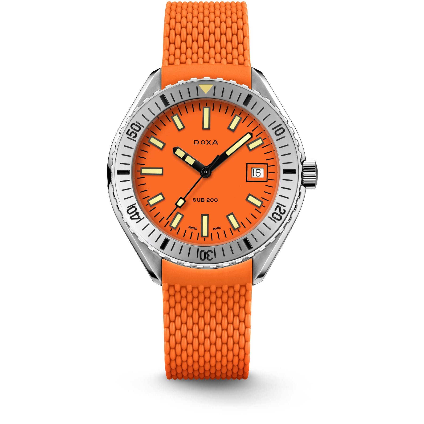 DOXA SUB 200 Professional 796.10.351.21 on Orange Rubber Strap