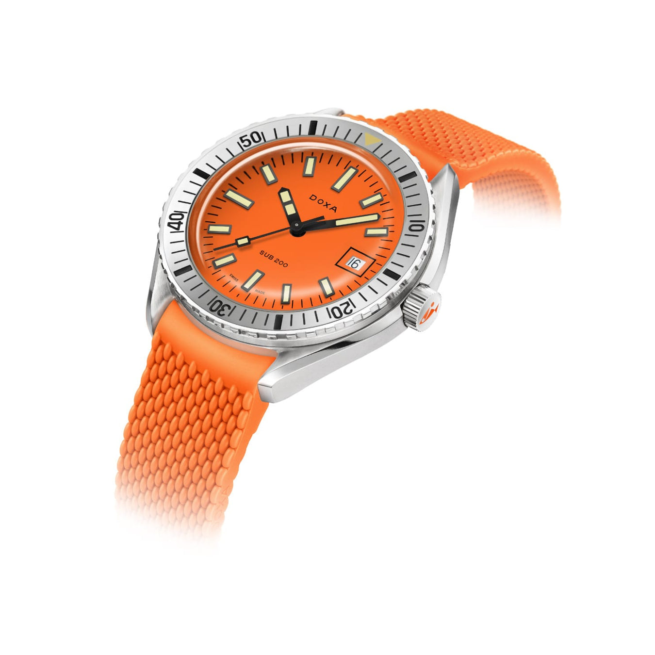 DOXA SUB 200 Professional 796.10.351.21 on Orange Rubber Strap