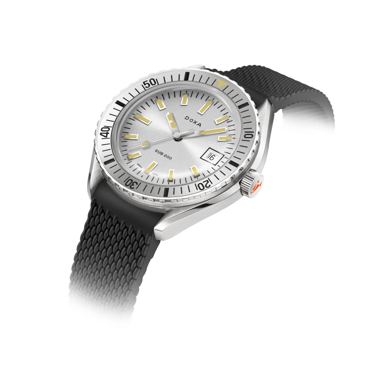 DOXA SUB 200 Searambler 796.10.021.20 on Black Rubber Strap