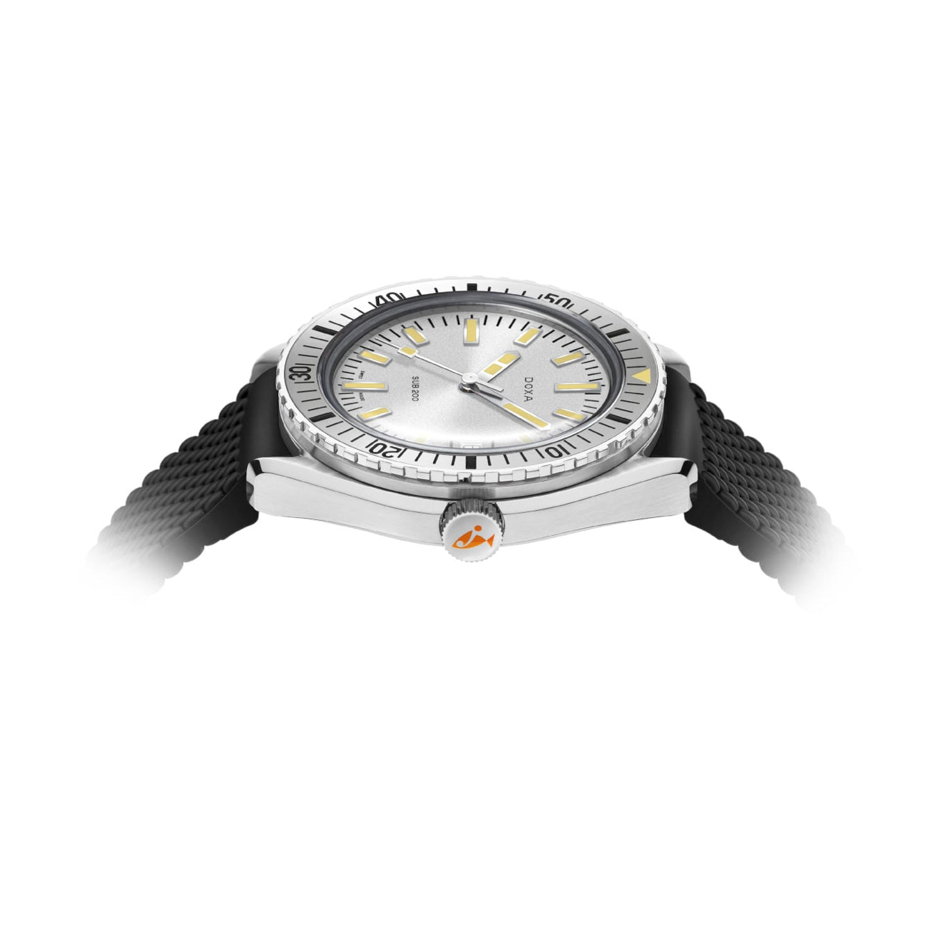 DOXA SUB 200 Searambler 796.10.021.20 on Black Rubber Strap