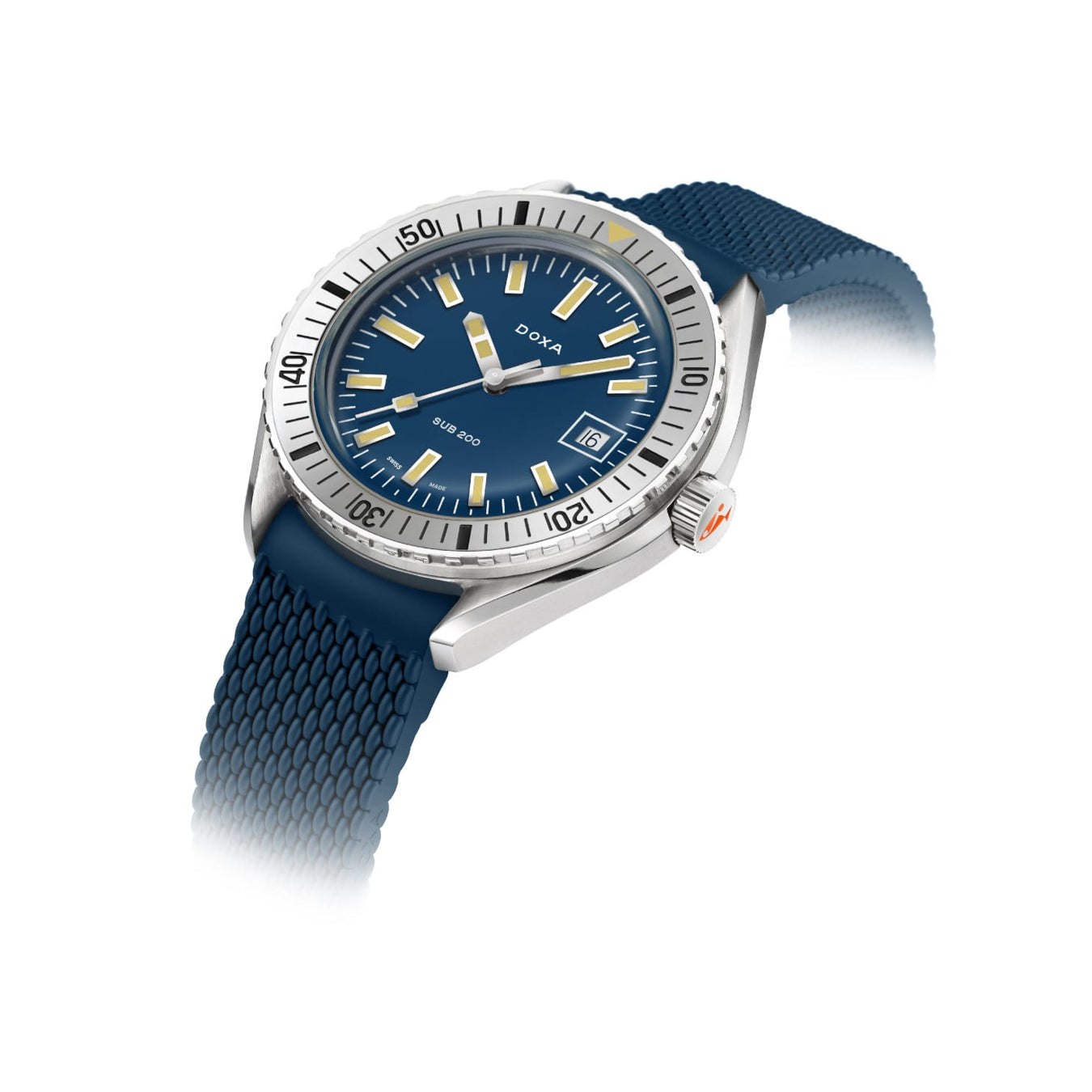 DOXA SUB 200 Caribbean 796.10.201.32 on Blue Rubber Strap