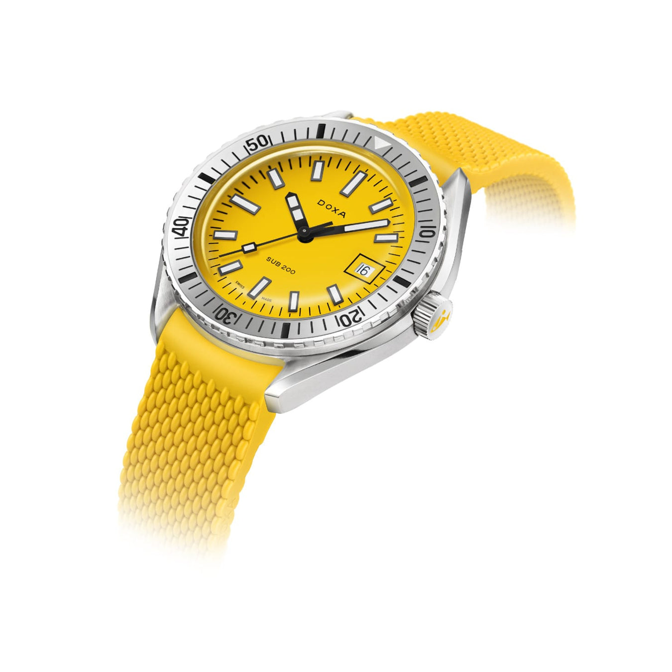 DOXA SUB 200 Divingstar 796.10.361.31 on Yellow Rubber Strap