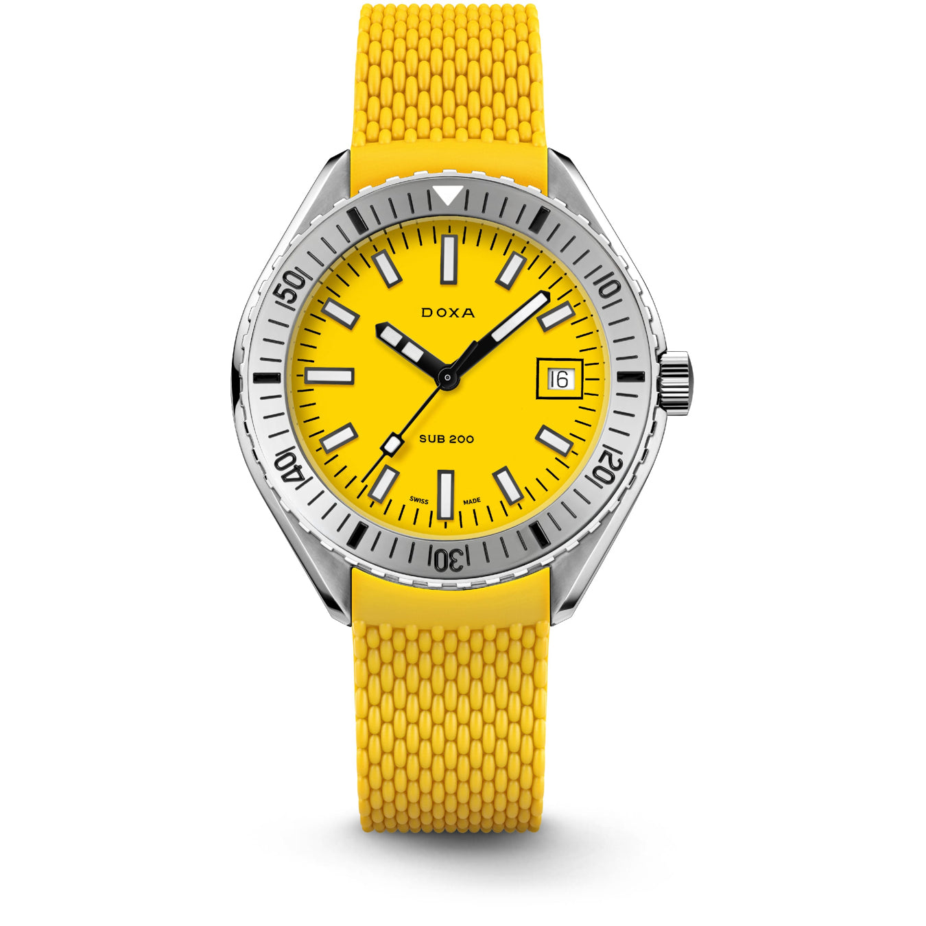 DOXA SUB 200 Divingstar 796.10.361.31 on Yellow Rubber Strap
