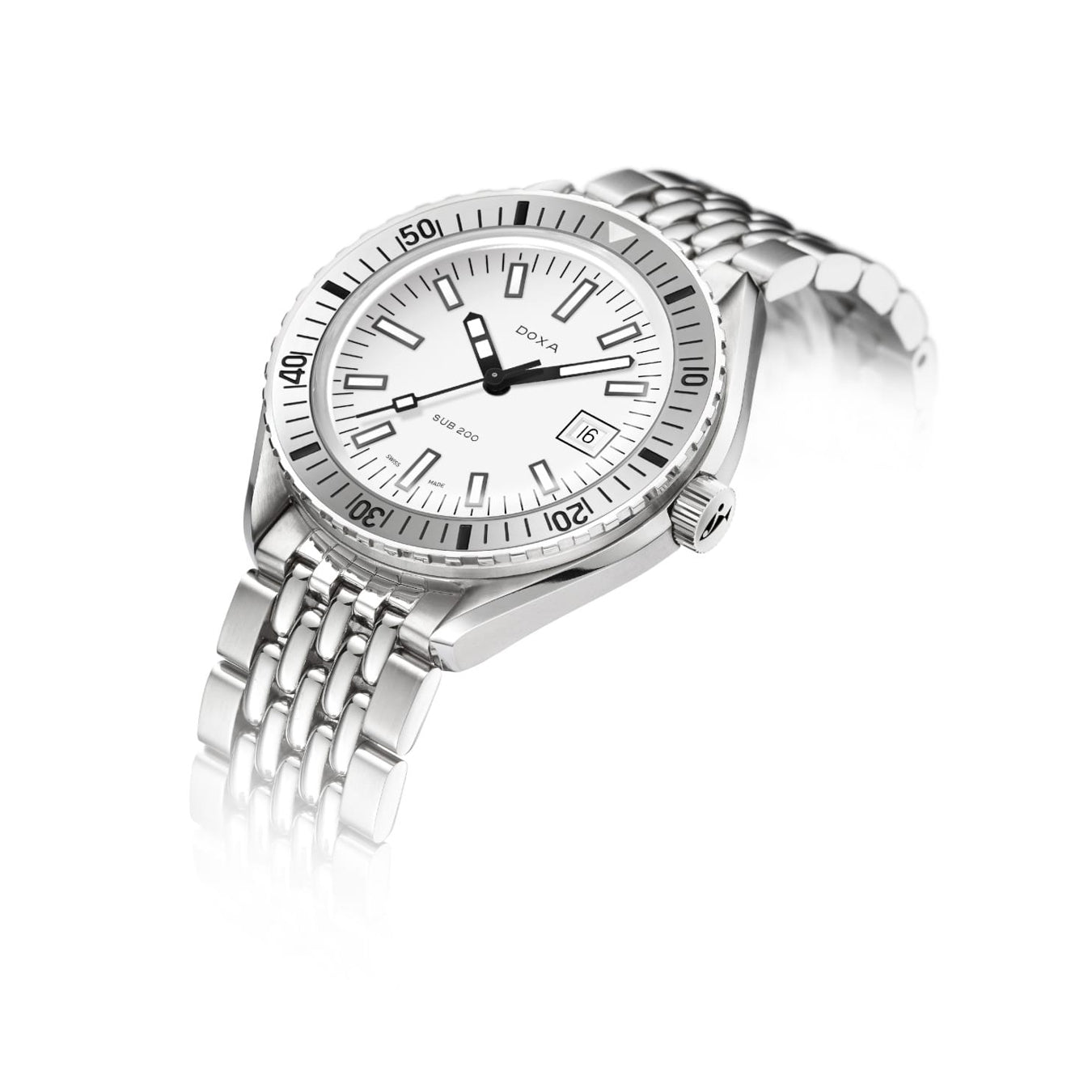 DOXA SUB 200 Whitepearl 796.10.011.10 on Stainless Steel Bracelet