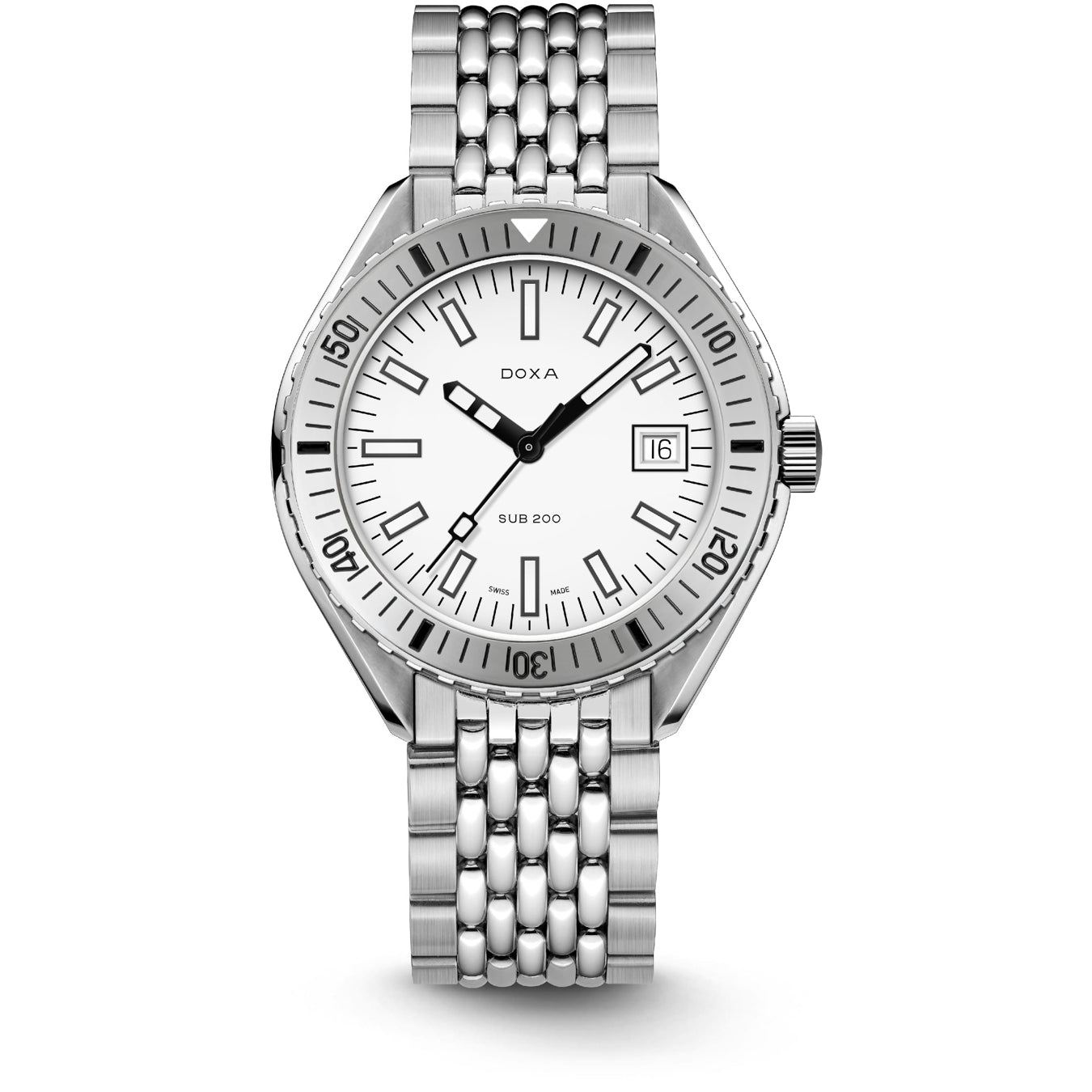 DOXA SUB 200 Whitepearl 796.10.011.10 on Stainless Steel Bracelet