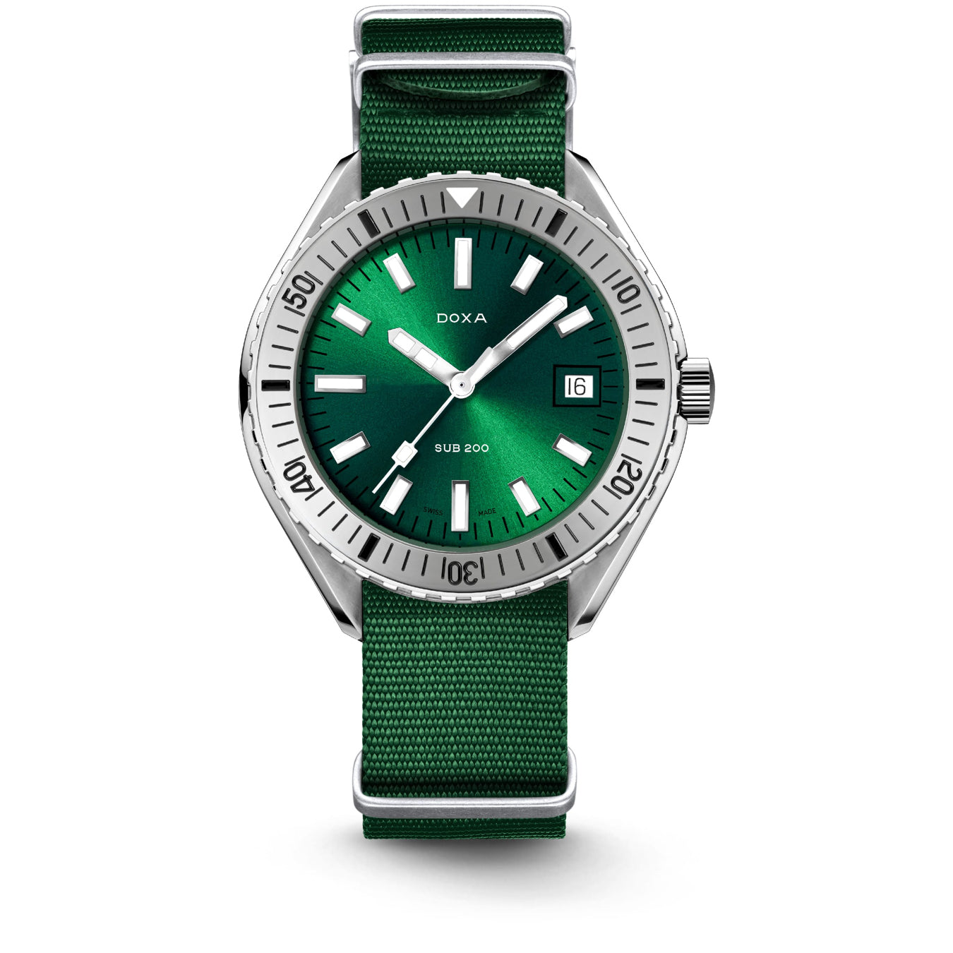 DOXA SUB 200 Sea Emerald 796.10.131.26-N on Green Nato Strap