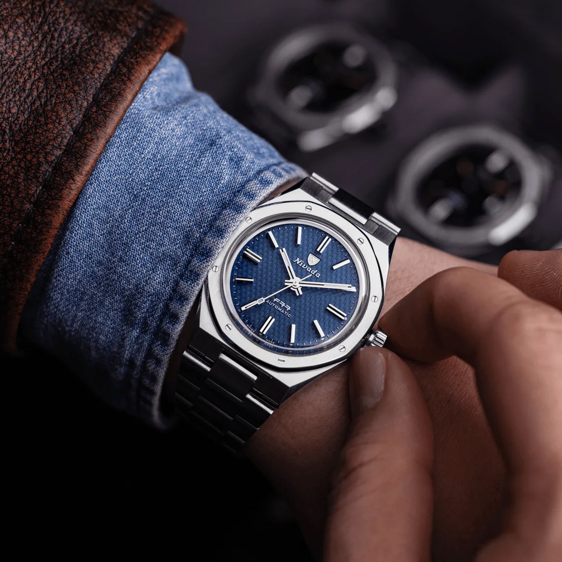 Nivada Grenchen F77 Blue Dial