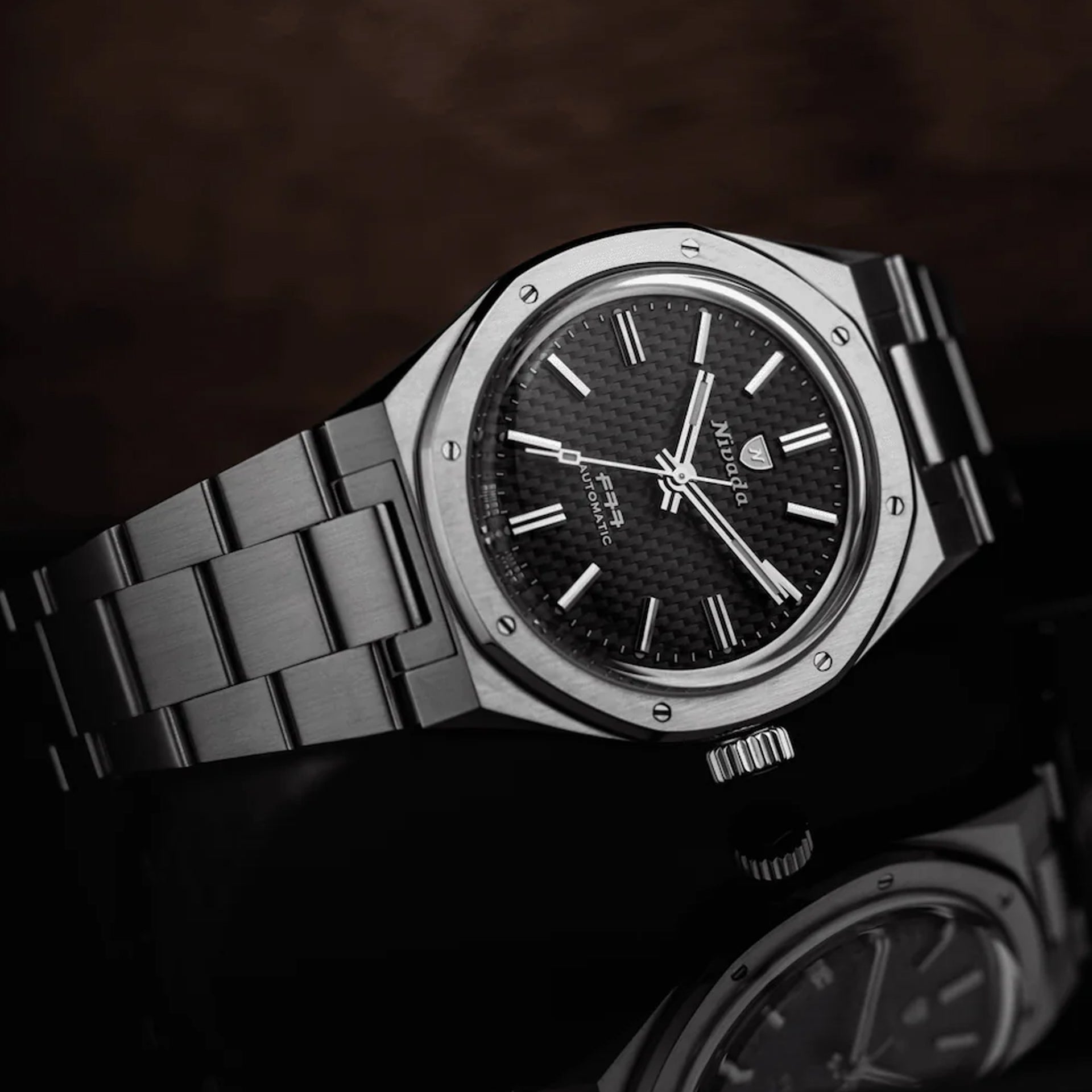 Nivada Grenchen F77 Black Dial
