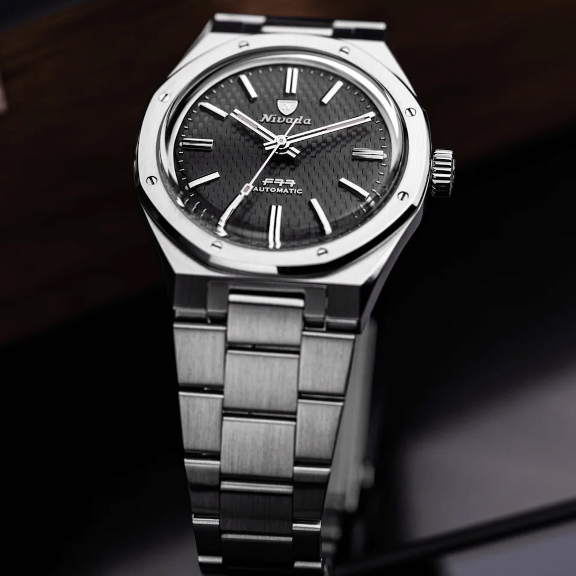 Nivada Grenchen F77 Black Dial