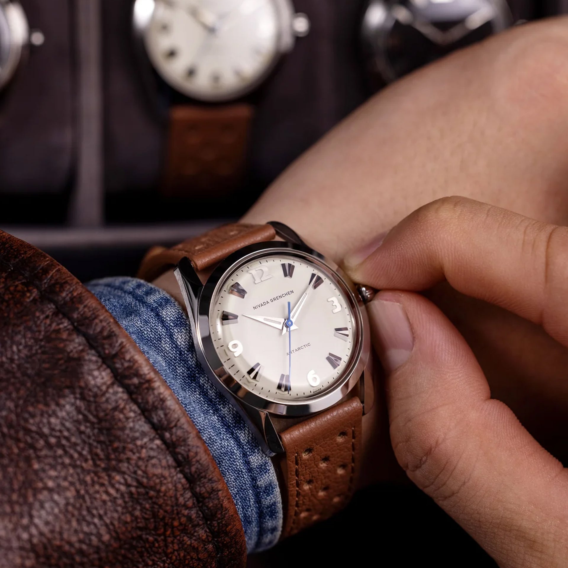 Nivada Grenchen 35004M41 Antarctic 35mm Eggshell White Luminova