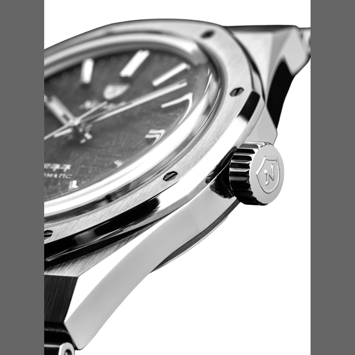 Nivada Grenchen 68016A77 F77 Stainless Steel Meteorite