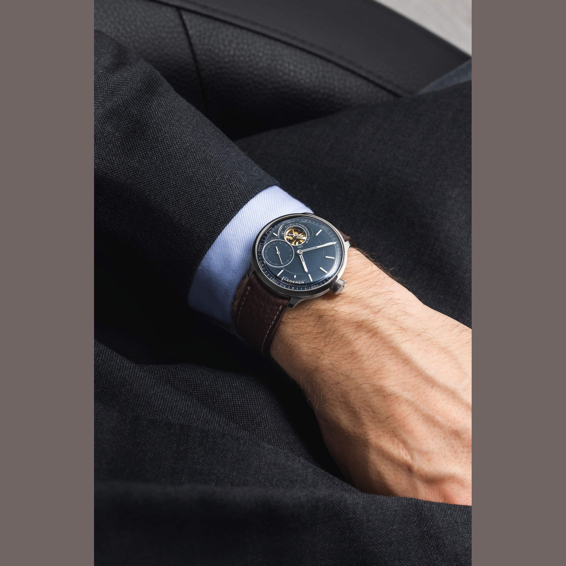 Lederer CIC 9016.60.302 Central Impulse Chronometer Deep Blue