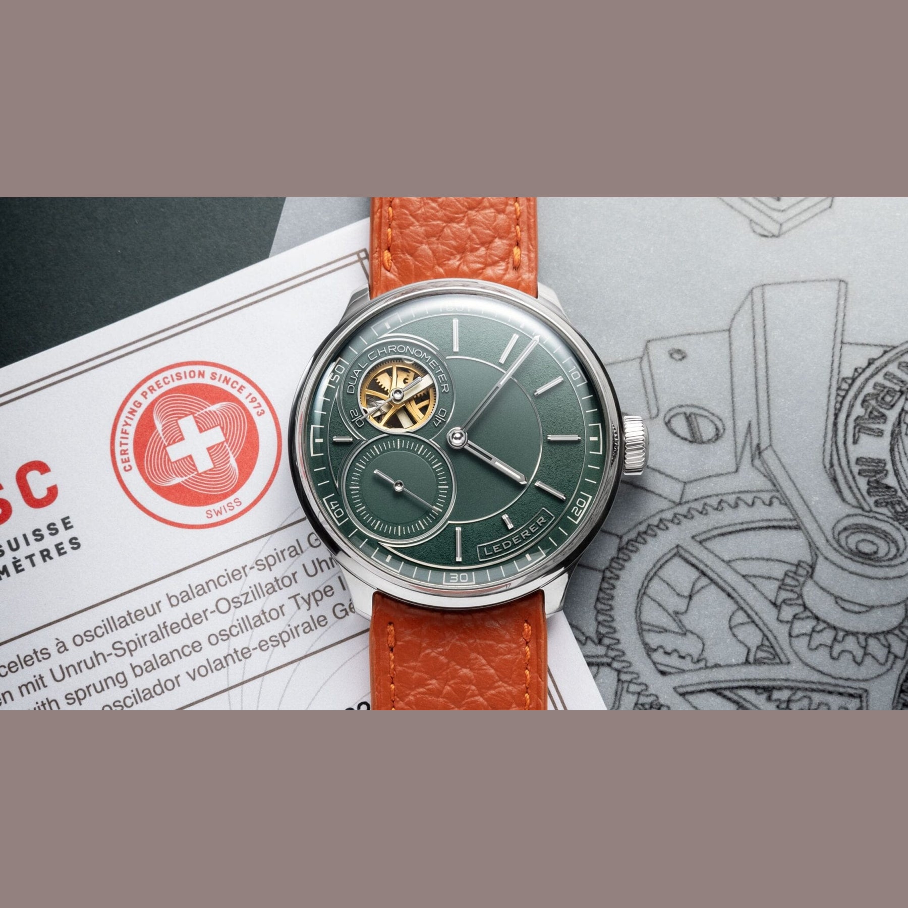 Lederer CIC 9016.10.204 Central Impulse Chronometer Racing Green