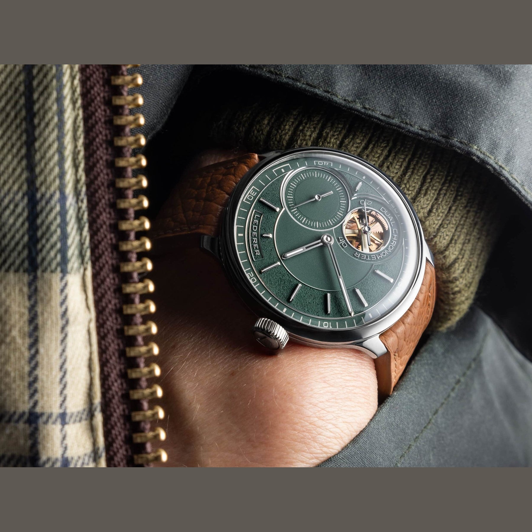 Lederer CIC 9016.10.204 Central Impulse Chronometer Racing Green