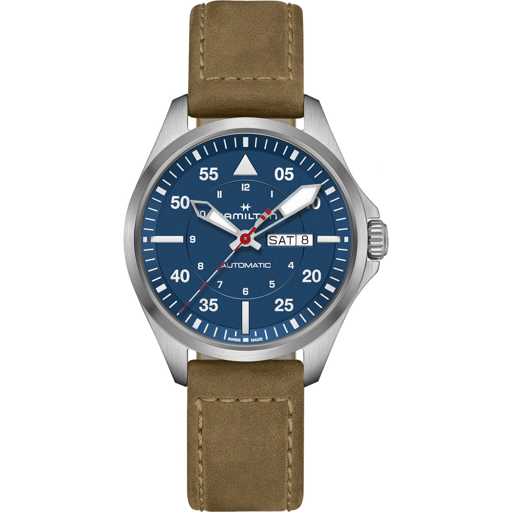 Hamilton H64655941 Khaki Aviation Pilot Day Date Auto - Air-Glaciers Edition 42mm