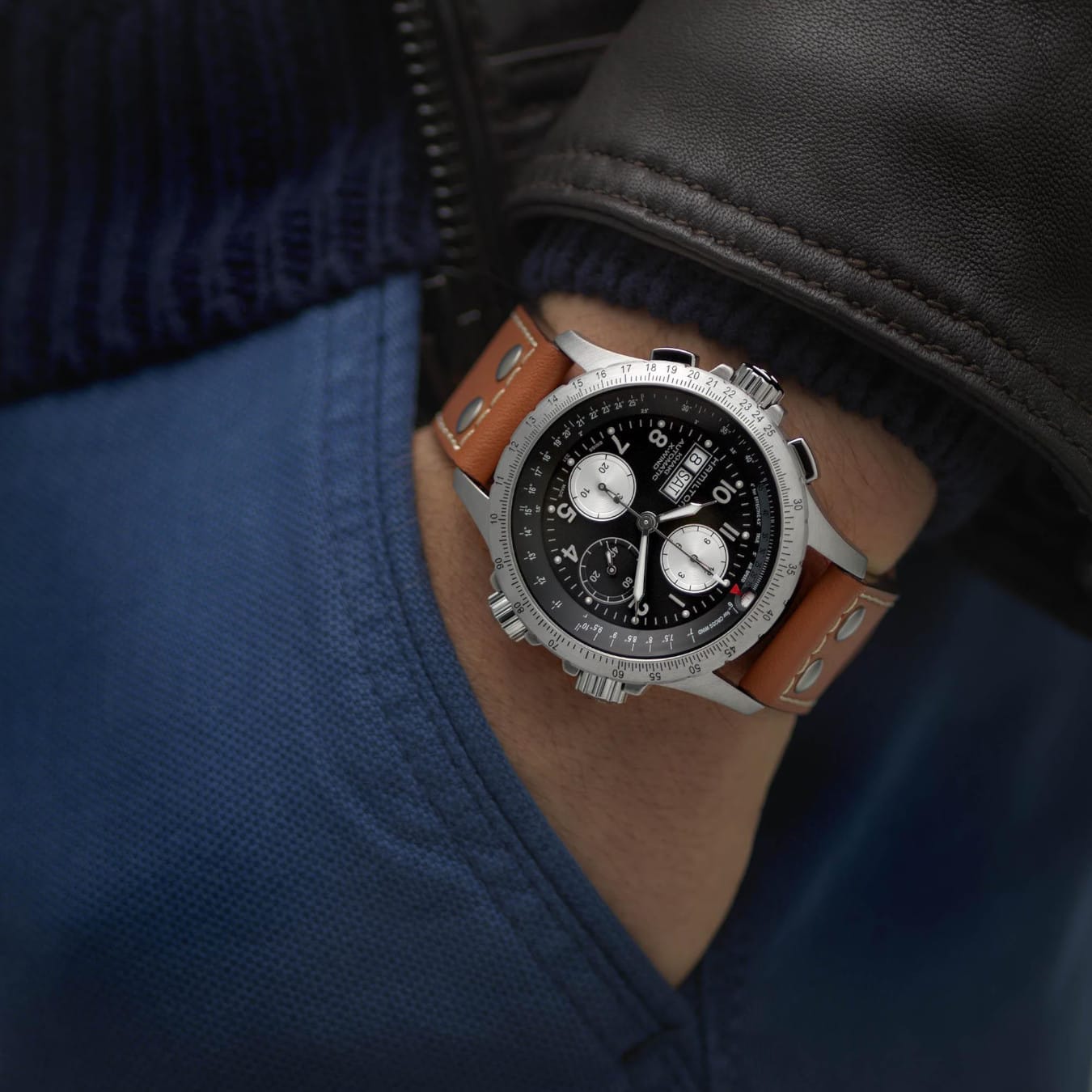 Hamilton H77616533 Khaki Aviation X-Wind Auto Chrono 44mm