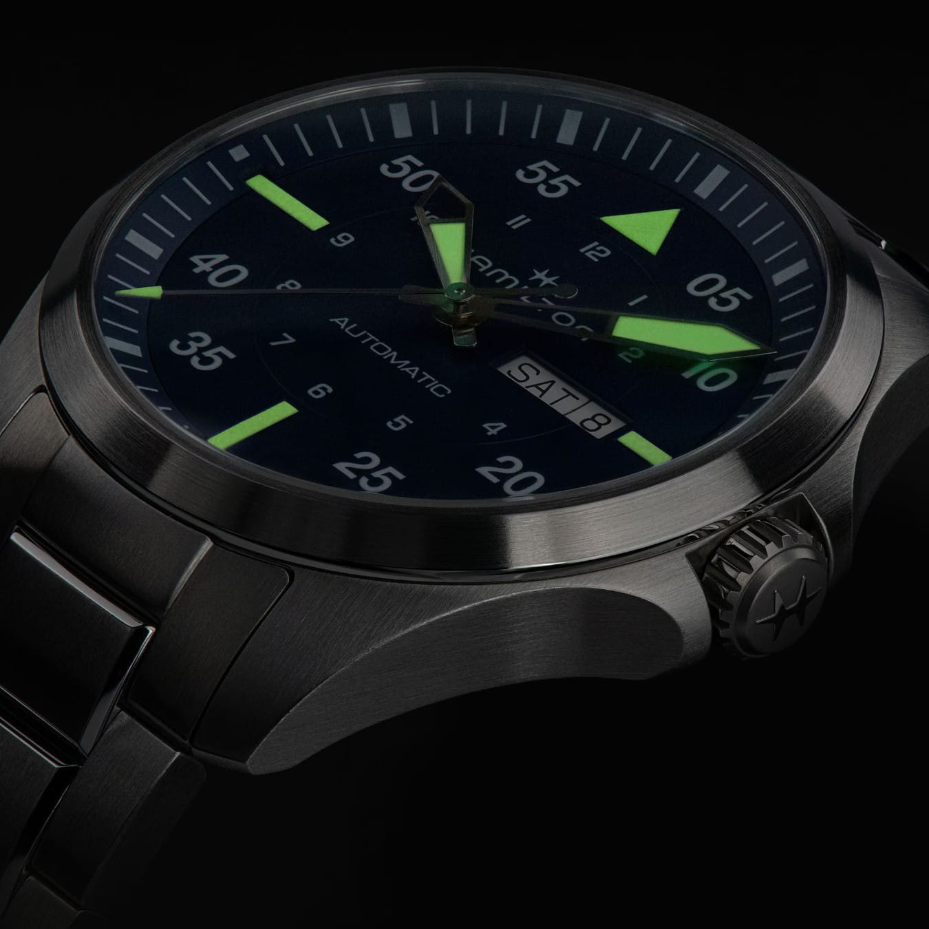 Hamilton H64635140 Khaki Aviation Pilot Day Date Auto 42mm