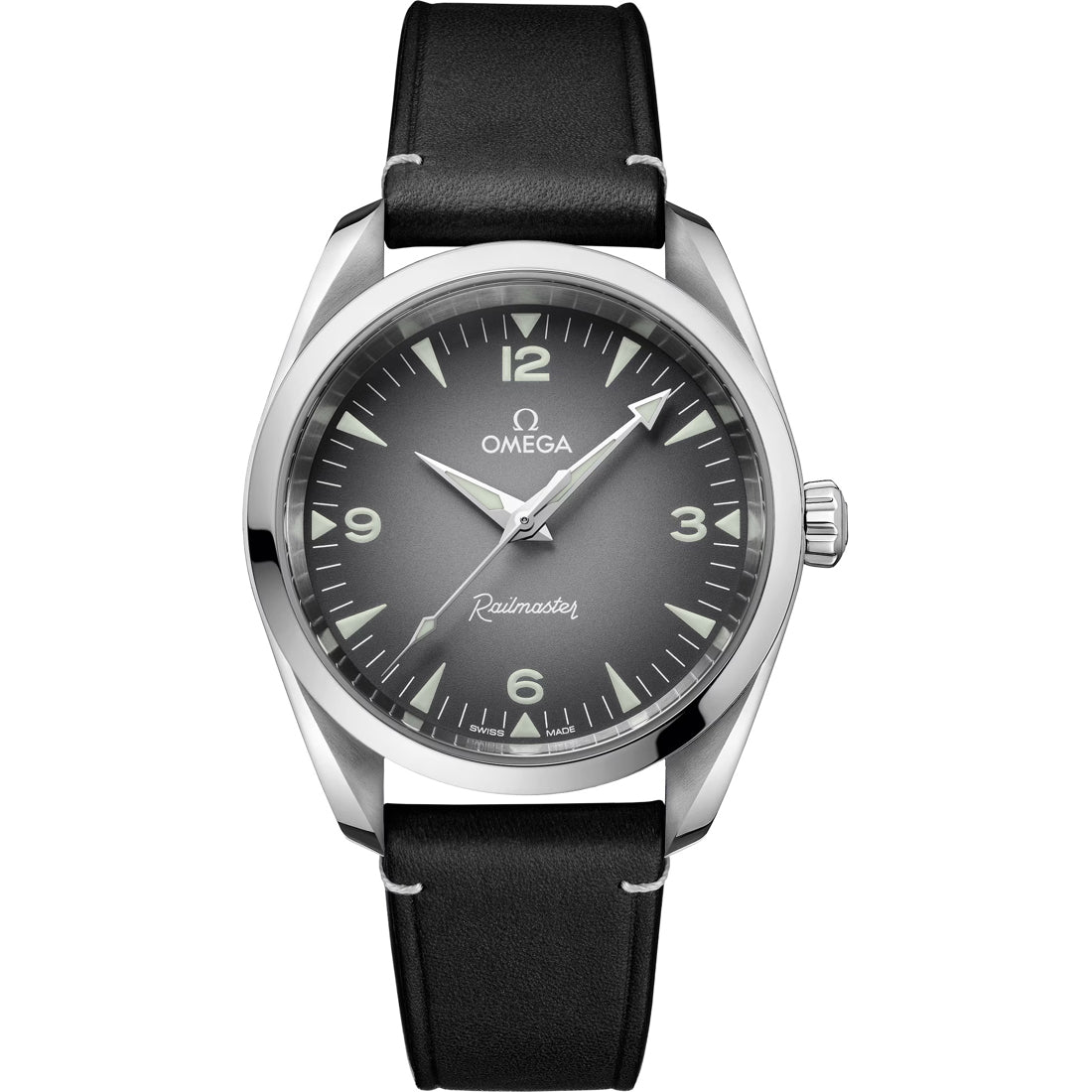 Omega 235.12.38.20.06.001 Railmaster on Leather Strap
