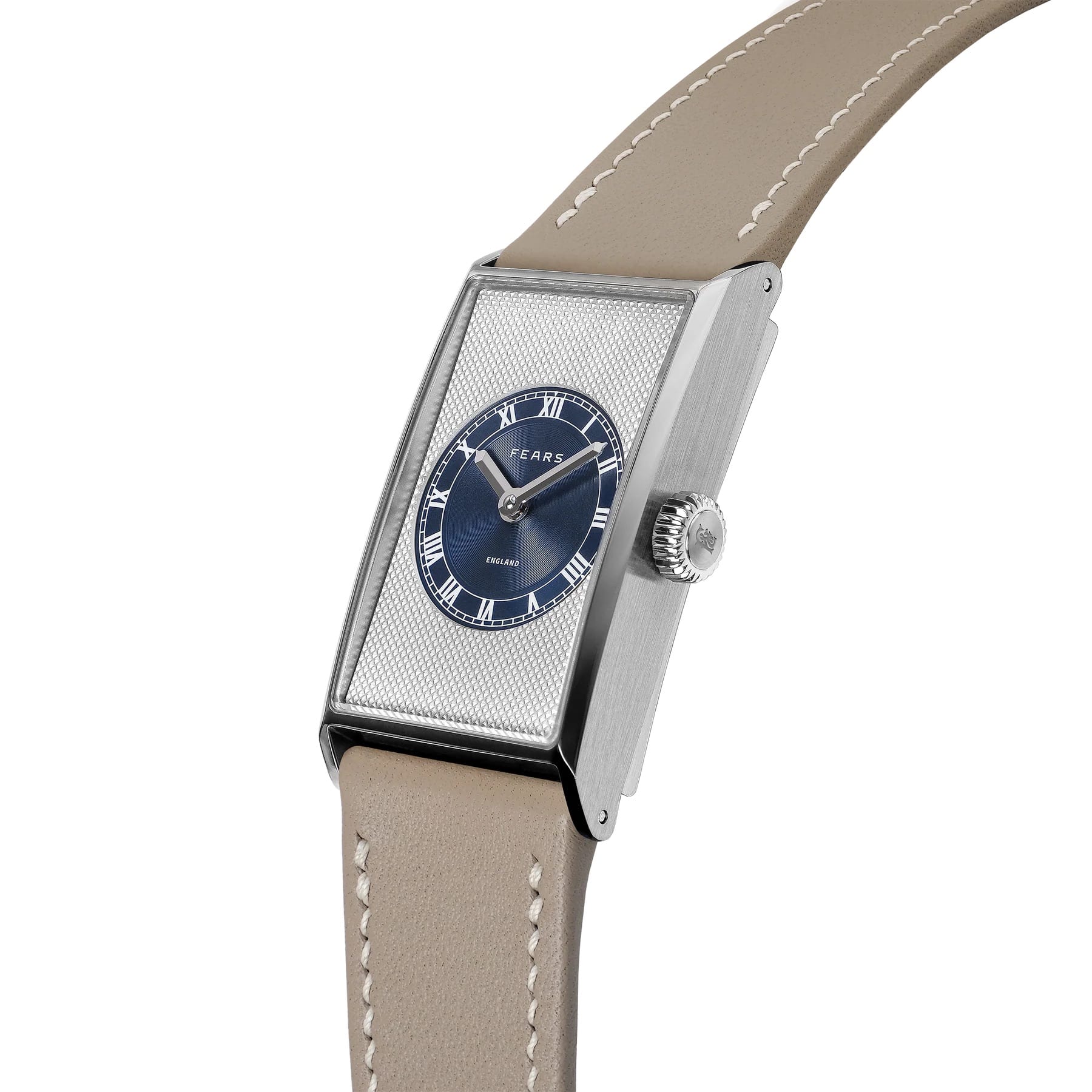 Fears BS422.600.116 Arnos Pewter Blue on Barenia Leather Strap