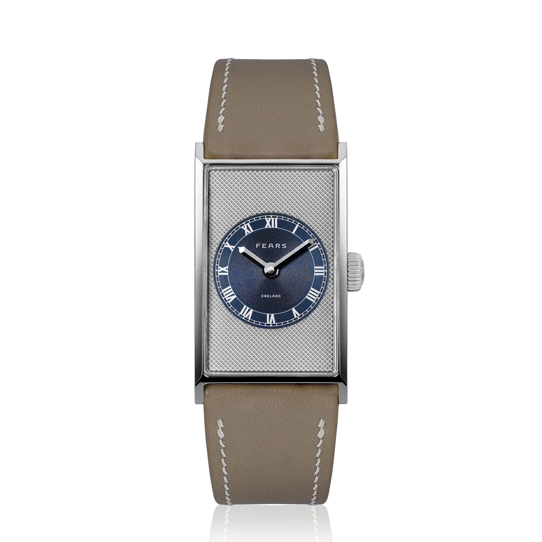 Fears BS422.600.116 Arnos Pewter Blue on Barenia Leather Strap