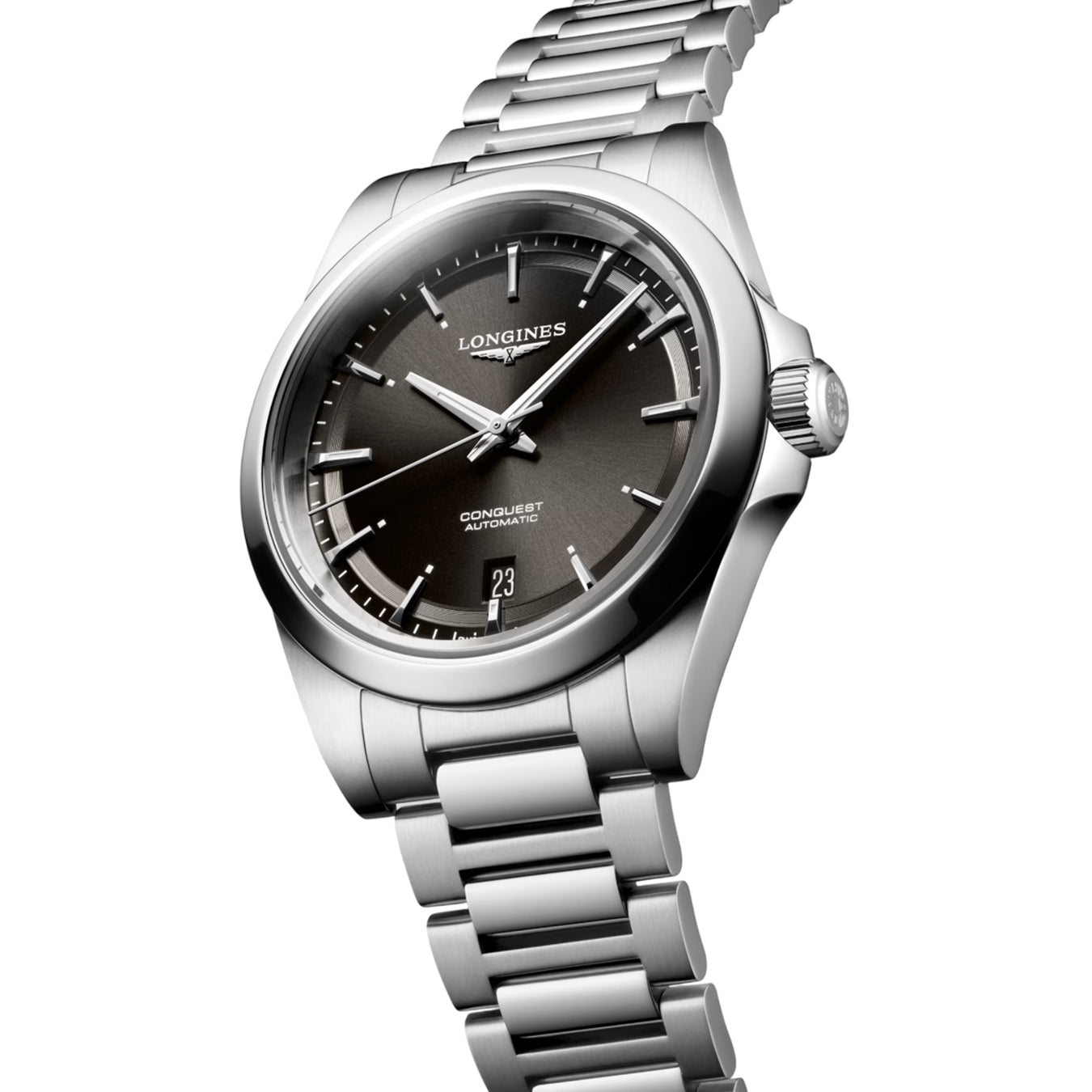 Longines L3.720.4.52.6 Conquest Sunray Black Dial on Bracelet