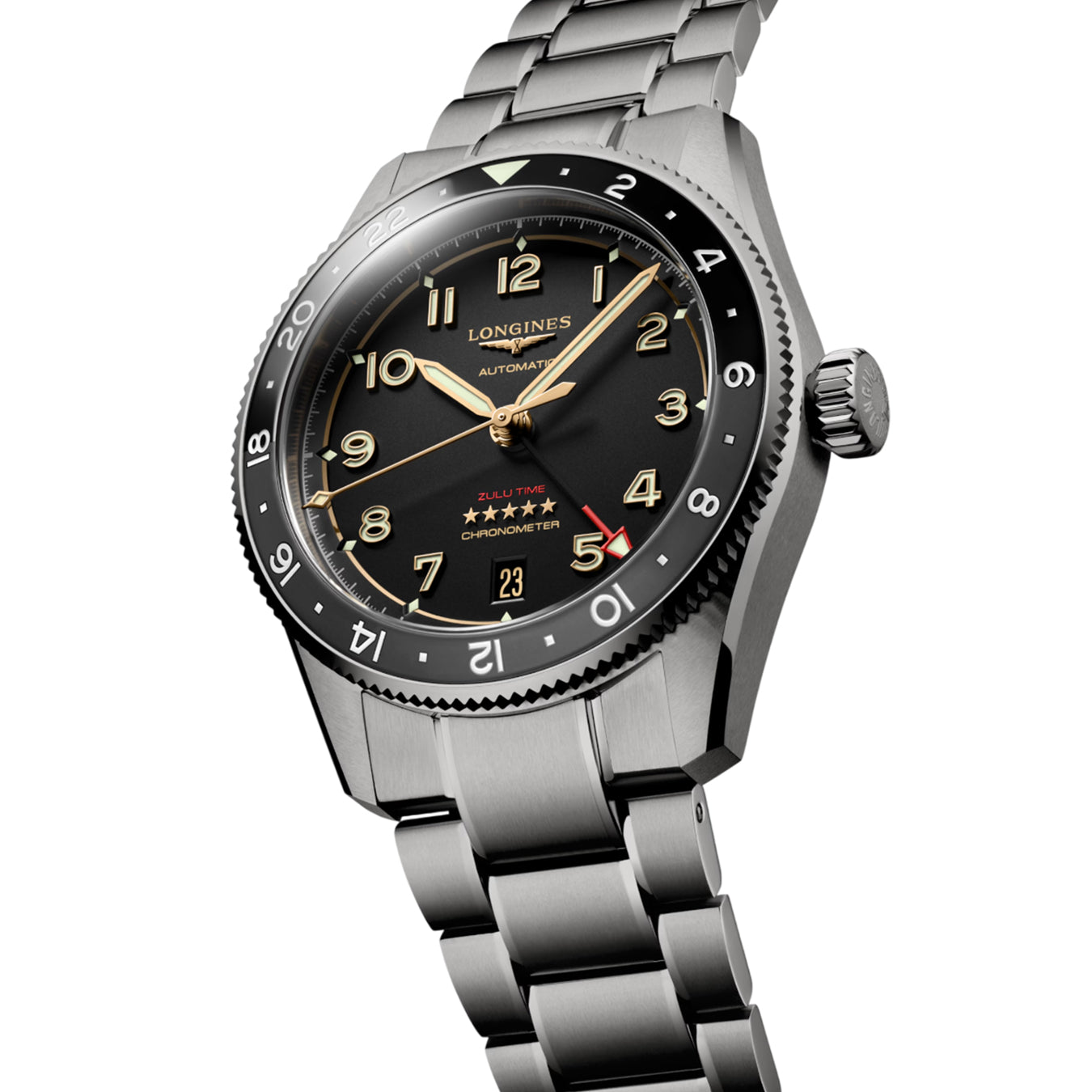 Longines L3.802.1.53.6 Spirit Anthracite Dial on Bracelet